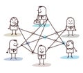 Group of business people connected by lines