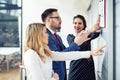 Group Of Business people discussing new project on whiteboard Royalty Free Stock Photo