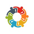 Group of Business People. Business People doing Teamwork and Sharing Knowledge. Logo illustration