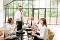 Business people during a lunch at the restaurant Royalty Free Stock Photo