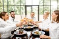 Business people during a lunch at the restaurant Royalty Free Stock Photo