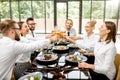 Business people during a lunch at the restaurant Royalty Free Stock Photo