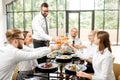 Business people during a lunch at the restaurant Royalty Free Stock Photo