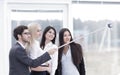 Group of Business People Enjoy Taking Selfie with Team Work after Meeting in Office Royalty Free Stock Photo