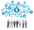 Group of Business People with Global Finance Concept Royalty Free Stock Photo