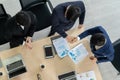 Group business people handshake at meeting table Royalty Free Stock Photo