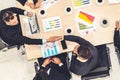 Group business people handshake at meeting table Royalty Free Stock Photo