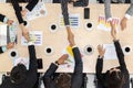 Group business people handshake at meeting table Royalty Free Stock Photo