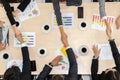 Group business people handshake at meeting table Royalty Free Stock Photo