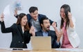 Group of business people happy with their success on their projects Royalty Free Stock Photo
