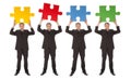 Group of business people holding jigsaw puzzle Royalty Free Stock Photo