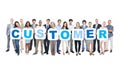 Group Of Business People Holding Placards Forming Customer Royalty Free Stock Photo