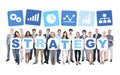 Group Of Business People Holding Word Strategy Royalty Free Stock Photo