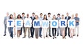 Group of Business People Holding Word Teamwork Royalty Free Stock Photo