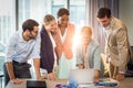 Group of business people interacting using laptop Royalty Free Stock Photo