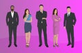 Group of business people, isolated vector iilustration, men and women, flat design