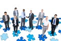Group of Business People with Jigsaw Puzzle Royalty Free Stock Photo