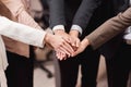 Group of business people join hands success for dealing,Team work to achieve goals,Hand coordination Royalty Free Stock Photo