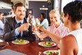 Group of business people at lunch in a restaurant Royalty Free Stock Photo