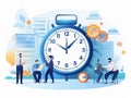 group of business people managing time for effective work.Time management concept