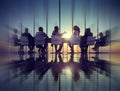 Group of Business People Meeting Back Lit Concepts Royalty Free Stock Photo