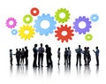 Group of Business People Meeting with Gears Royalty Free Stock Photo