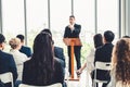 Group of business people meeting in a seminar conference Royalty Free Stock Photo