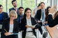 Group of business people meeting in a seminar conference Royalty Free Stock Photo