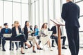 Group of business people meeting in a seminar conference Royalty Free Stock Photo