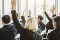 Group of business people meeting in a seminar conference Royalty Free Stock Photo