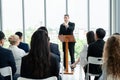 Group of business people meeting in a seminar conference Royalty Free Stock Photo