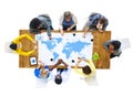 Group of Business People Meeting with World Map Royalty Free Stock Photo