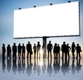 Group of Business People Reading Placard