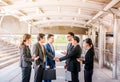 Group of Business people shaking hands, Teamwork finishing up a meetingpartners greeting each other after signing contract