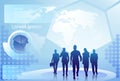 Group Of Business People Silhouette Walking Over World Map Background Businesspeople Team Concept Royalty Free Stock Photo