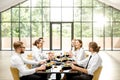 Business people during a lunch at the restaurant Royalty Free Stock Photo