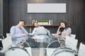 Group of business people sleeping in meeting room with blank pic Royalty Free Stock Photo