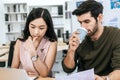 Group business people in smart casual discuss project look at laptop computer screen in meeting room office, intern new employee, Royalty Free Stock Photo