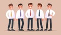 Group of business people. A team of male employees of the company. Vector illustration