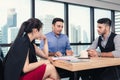 Group of Business People Team are Meeting Discussing and  Presentation Together Their Project in Conference Room. Professional Royalty Free Stock Photo