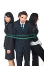 Group of business people tied up