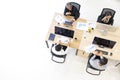 Group of business people working together in modern office,m taken from top view high angle. Royalty Free Stock Photo