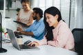 Group of business people working together at modern office, Business team meeting and brainstorming at company Royalty Free Stock Photo