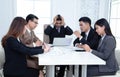 Group of business sad and solving problem in office. Unhappy and depressed from rejection project plan.  Stressed having problem Royalty Free Stock Photo