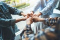 Group of business team work join their hands together Royalty Free Stock Photo