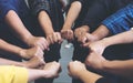 Group of business team work join their hands together with power and successful Royalty Free Stock Photo