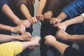 Group of business team work join their hands together with power and successful Royalty Free Stock Photo