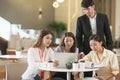 Group of Business team working and share ideas about project to partners Royalty Free Stock Photo