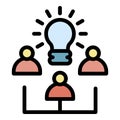 Group business training icon color outline vector Royalty Free Stock Photo