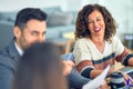 Group of business workers smiling happy working together Royalty Free Stock Photo